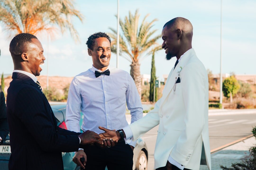Business professionals shaking hands at a networking event